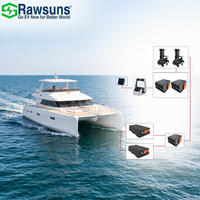 Nouveau système de propulsion marine Rawsuns 15 kW 20 CV avec hélice à poussoir 96 V à double entraînement RPD15 avec batterie pour catamaran de 14 m