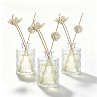 Bouteille diffuseur cylindrique en verre de 200 ml avec impression sérigraphique pour parfum d'intérieur et aromathérapie
