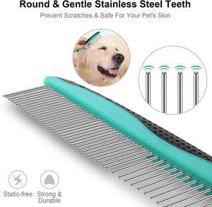 Pettine per cani strumento per toelettatura per animali domestici per rimuovere grovigli e nodi pettine per gatti per rimuovere pettine per peli di animali domestici in pelliccia opaca per Kit di toelettatura domestica - Product Image 4