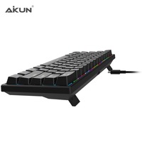 AIKUN GX9610 kablolu gökkuşağı arka oyun klavyesi mekanik anahtarları multimedya 61 anahtar Mini taşınabilir klavyeler