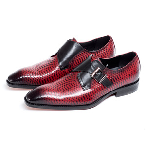 Chaussures italiennes à bout pointu pour homme, en cuir véritable, style Oxford, pour mariage, soirée, cérémonie, affaires, avec ceinture - Product Image 1