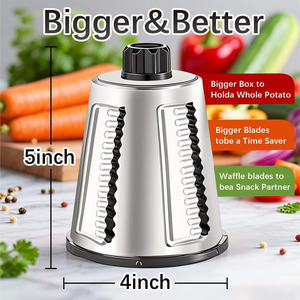 Éminceur manuel multifonctionnel pour légumes, râpe et trancheuse à tambour à manivelle, gadget de cuisine pour fromage, pommes de terre, noix, ail - Product Image 2