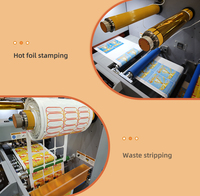 Nouvelle imprimante d'étiquettes automatique tout-en-un haute précision et machine de découpe avec 4 têtes d'impression UV330mm, configuration couleur CMYK+W+V