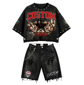 ชุดวอร์มผู้ชายสั่งทำขายส่ง เสื้อแขนสั้นฤดูร้อนและชุดวิ่งลำลองระบายอากาศ ชุดแฟชั่นผู้ชาย 2 ชิ้น ขายส่งจำนวนมาก - Product Image 2