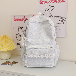 2026 new Korean style ins lace trim large capacity backpack - Product Image 2