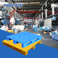 Palette empilable Preface 1200x1000mm en plastique HDPE, entrée quatre directions, gain de place, pour l'exportation, la logistique d'entrepôt