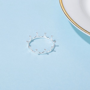 925 anillos de plata esterlina Simple princesa corona anillo de dedo para las mujeres de compromiso de boda de joyería de plata - Product Image 2