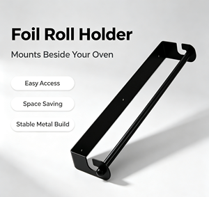 Foil Roll Holder Metal Mount for Oven Easy Access Space Saving Cooking Tool - Product Image 1