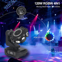 Projecteur de scène à neuf faisceaux, tête mobile, éclairage de disco avec puissance de 120W, télécommande DMX 512 pour mariage, club, fête, événement