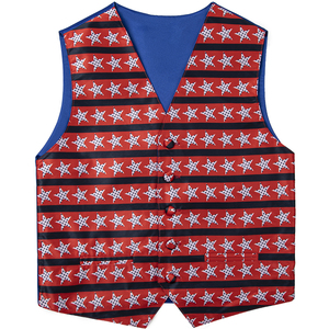 Wholesale or Custom Vest Full Size Silk Look V- Neck <strong>Waistcoat</strong> Vest for Mens <strong>Boys</strong> <strong>Suit</strong> American Flag Vest Necktie Bowtie Hanky - Product Image 2