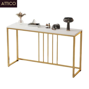 Petit couloir élégant en métal Table <span class=keywords><strong>console</strong></span> en pierre dorée Mobilier de salon moderne pour centre de commande <span class=keywords><strong>Entrée</strong></span> minimaliste - Product Image 1