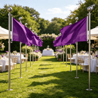Drapeau violet uni, bannière en polyester violet uni pour la décoration extérieure et intérieure, les événements, les sports