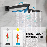 Système de douche mural encastré moderne en laiton avec mitigeur eau chaude/froide, fonction pause, pluie cachée et surpression pour villa
