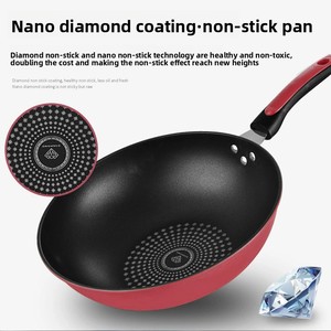 中国風鋳鉄製中華ノンスティックアルミ鋼鍋フライパンガラス蓋ガスストーブ家庭用キッチンクッキングに対応 - Product Image 6