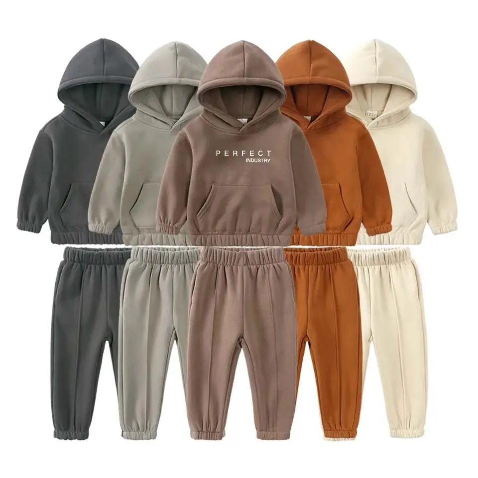 Tùy Chỉnh Hoodies Trẻ Em Quần Áo Bộ Chất Lượng Cao Áo Thun Hoodie Bộ Chàng Trai Cô Gái Sweatsuit Trẻ Em Bộ Đồ Thể Thao Trẻ Em Quần Áo