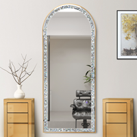 Miroir sur pied intelligent à écran tactile pleine longueur pour salon de coiffure, idéal pour la permanente et la coloration des cheveux, miroir diamant pour salon de coiffure