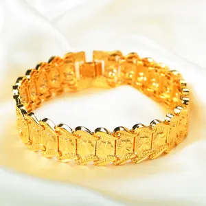 Men Dubai Luxury Designs Gold 24k Gold Plated Bangle Bracelet Jewelry Bracelet Gold Bracelet