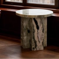 Table d'appoint moderne et luxueuse en marbre naturel de style nordique minimaliste pour salon et chambre, console écologique à hauteur réglable