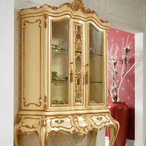 Lemari Anggur Villa Kayu Solid Gaya Prancis Antik Mewah Buatan Tangan dengan Pintu Kaca Dekoratif - Product Image 5