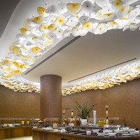 Lustre moderne de luxe en cristal en forme de feuille pour hall d'hôtel, villa, escalier et espace commercial à plafond haut
