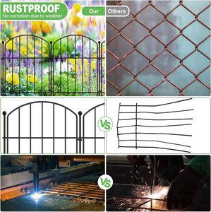 Recinzione Moderna in Ferro Verniciato a Polvere Nera, 10 Pannelli, Recinto di Sicurezza per Cani e Animali, Facile Montaggio - Product Image 4
