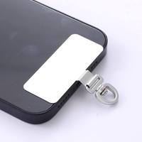 Attache de téléphone portable en acier inoxydable avec logo personnalisé, patch détachable anti-perte et connecteur rotatif à 360°