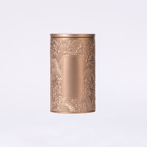 Caja de regalo de lata de Metal de hojalata redonda de talla artística de cuatro colores para galletas, dulces, comida, té, embalaje de velas - Product Image 6