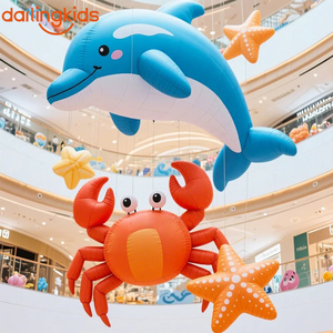 Set de Decoración Colgante de Animales Marinos Inflables, Delfín Gigante, Cangrejo, Estrella de Mar para Centros Comerciales, Eventos, Hoteles y Espacios Comerciales - Product Image 1