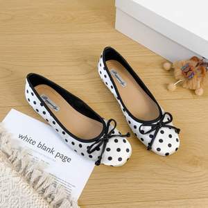 Zapatos Planos de Ballet con Plataforma y Punta Redonda con Lazo de Puntos Franceses para Mujer, Talla Grande 2026, Zapatos de Moda - Product Image 5