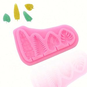 Chocolat écologique avec moule en silicone pour décoration de gâteau en résine 3D, 4 trous, différentes formes de feuilles, qualité alimentaire. OEM/ODM - Product Image 1