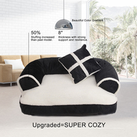 Sofá ortopédico de lujo ecológico para perros, cama y accesorios de piel sintética cálidos y baratos, directo del fabricante
