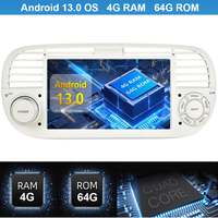 Autoradio Android 7 pouces avec Carplay sans fil, Android Auto, GPS, aide au recul, OBD2, émetteur FM, DVR, audio Hi-Fi, 1 an de garantie pour Fiat 500