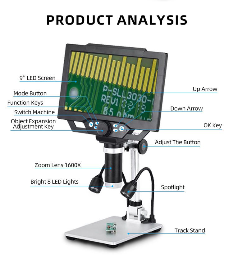 Component Inspection Microscope HD1080P Industry Solder Precision ...