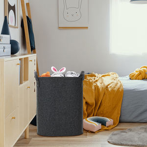 Cesto de Ropa Ovalado Moderno de Fieltro, Cesto para Ropa Sucia con Cestas de Almacenamiento para Uso en el Baño - Product Image 2