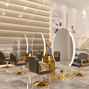 Mobilier de Salon de Coiffure Style Moderne et Luxe Classique, Poste Miroir et Coiffure pour Barbershop - Product Image 1