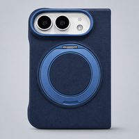 Étui de téléphone en cuir PU vegan pour iPhone Duo avec support rotatif à 360° et béquille magnétique N52 personnalisable