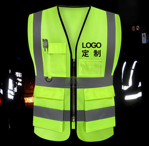 中国反射安全服工場OEMロゴCEセキュリティジャケット工場黄色警告ベスト - Product Image 6