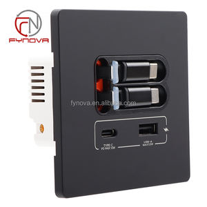 12W 20W Schnelllade-<span class=keywords><strong>USB</strong></span>-Buchse mit Teleskop-Ladele itung 2 <span class=keywords><strong>USB</strong></span> C Universal-Steckdose mit <span class=keywords><strong>USB</strong></span>-Glas für Office Home - Product Image 3