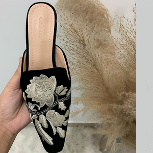 Chaussures Pour Femmes Talon 5CM Pointy Toe Kitten Low Heels <b>Slippers</b> Women Mules Shoes - Product Image 6