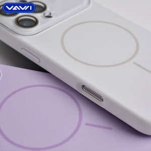 Coque de téléphone magnétique en silicone liquide VAWI S077 avec <span class=keywords><strong>film</strong></span> de protection d'objectif à grande fenêtre pour iPhone 11 12 13 14 15 16 17 Pro Max - Product Image 5