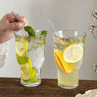 Verre à boisson froide et jus, grand format, à large ouverture, pour thé aux fruits, très apprécié des influenceurs, design élégant, grande capacité