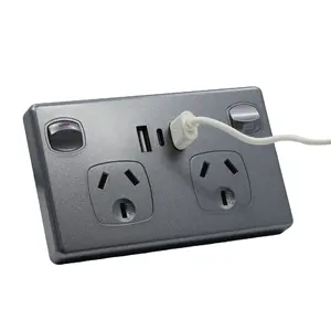 SAA Approval New AS/NZS Standard Australia Wall Switch Socket Outlets, Electrical Double Powerpoint with 2 Gang USB Socket