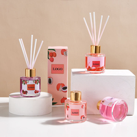Diffuseur de Parfum d'Intérieur 50ML, Bouteille en Verre Tendance, Parfum Fruité, Huile Essentielle, Diffuseur à Bâtonnets