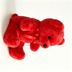Customized <b>Red</b> Teddy Bear Plush with Satin <b>Ribbon</b> - Soft Sitting Stuffed Animal for Valentine’s Day Gifts, Cute <b>Red</b> Bear - Product Image 5