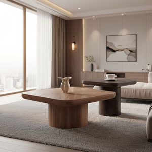 מכירת חיסול - סט שולחן קפה מעוצב מודרני מרובע מעץ לסלון, ריהוט יוקרתי לבית עם אחסון וניקיון קל - Product Image 4