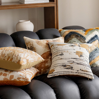 Europe Jacquard Taie d'oreiller Orange Brodé Coussin Couvre Jacquard Tissu Taie d'oreiller
