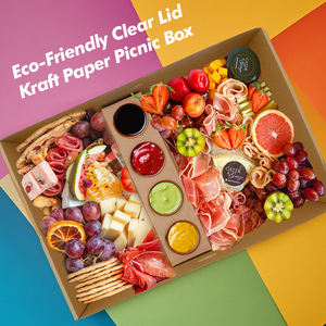 กล่องกระดาษคราฟท์แบบใช้แล้วทิ้งสำหรับบรรจุอาหาร อาหารกลางวัน ของหวาน ชุบเคลือบ PE - Product Image 3