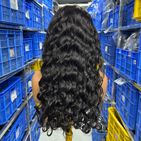 Perruque Wxj Cheveux Longs 200 Densité HD Lace Wig Cheveux Humains Ondulés Naturels Cheveux Indiens Bruts 13x4+HD+Lace+Frontal+Perruque Cheveux Bruts Non Traités