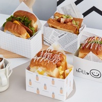 Boîte d'emballage coréenne jetable en carton pour sandwichs, toasts, hamburgers, pains et croissants