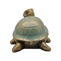 Statue de tortue en résine patinée effet bronze, figurine de tortue, technique de moulage, coquille verdigris, décoration de jardin chinoise B2B